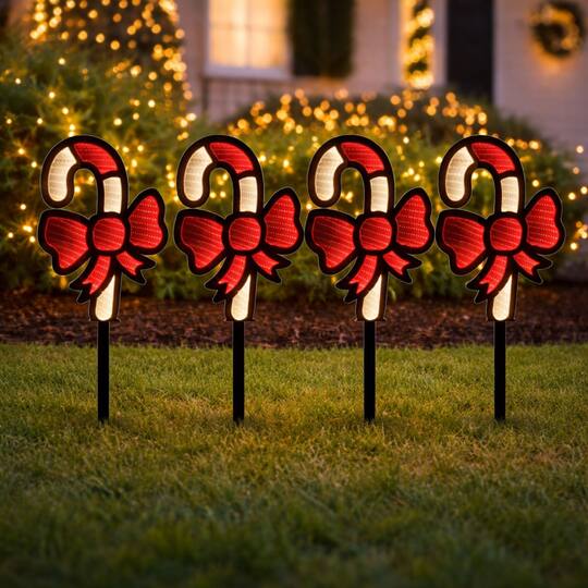Melrose 12.5" Candy Cane Pathway Light Ekkolight, 4ct.